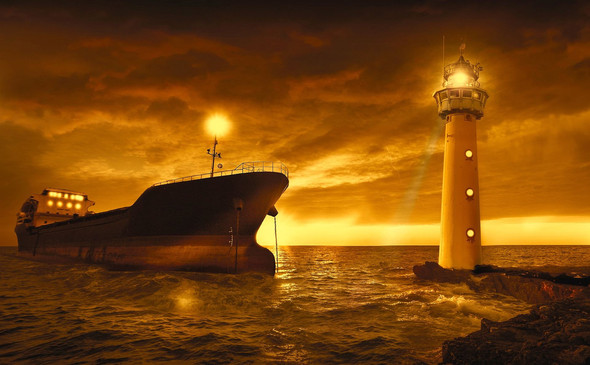 Port of Casablanca and the Atlantic horizon